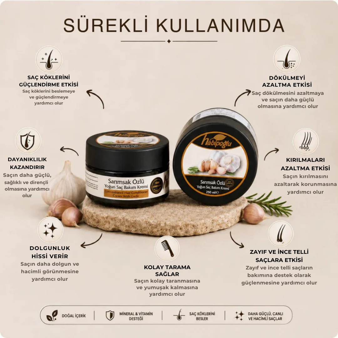 Sarımsak Özlü Yoğun Saç Bakım Kremi