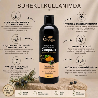 Ardıç Katranı & Kükürt & Çay Ağacı Şampuanı