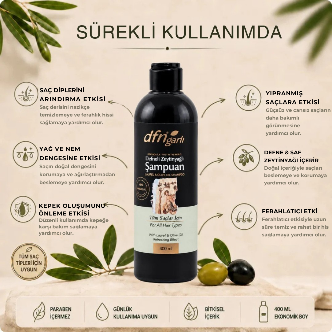 Defneli Zeytinyağlı Şampuan